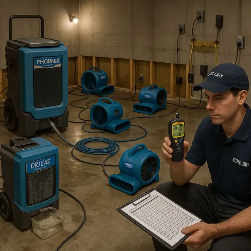 Structural Drying and Dehumidification process in Glassport, PA